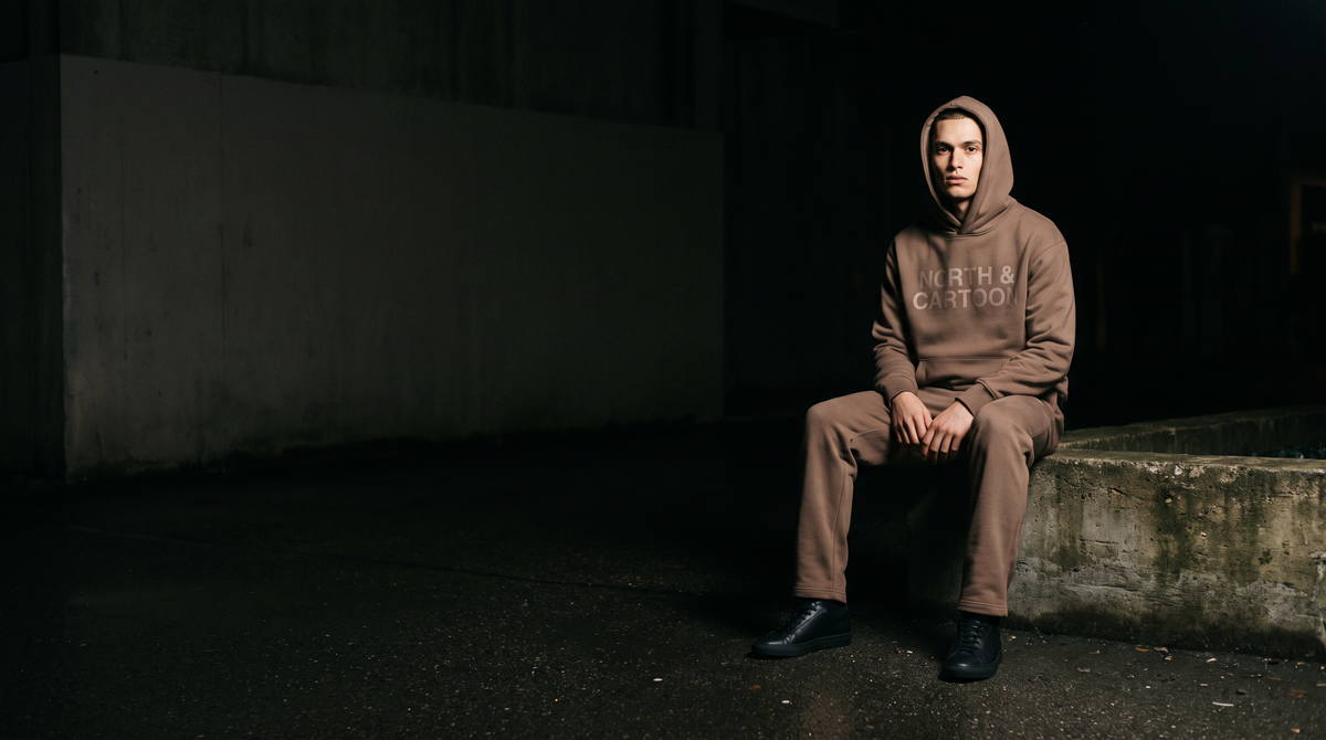 NORTH & CARTOON — tenue complète en molleton brun taupe