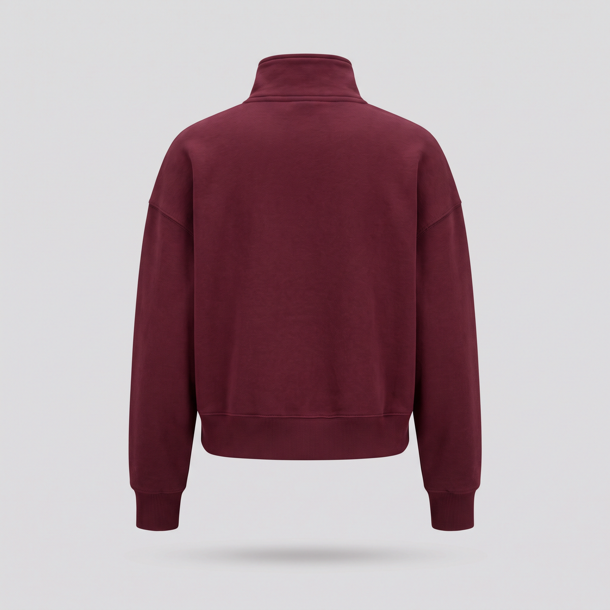 Demi-zip ample, bordeaux, vue de dos — NORTH & CARTOON