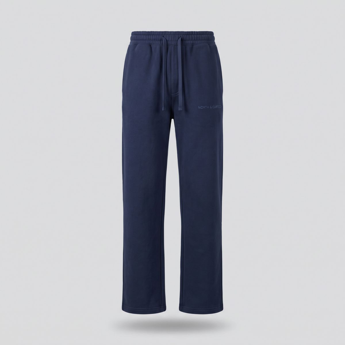 Jogging droit, bleu nuit, vue de face — NORTH & CARTOON