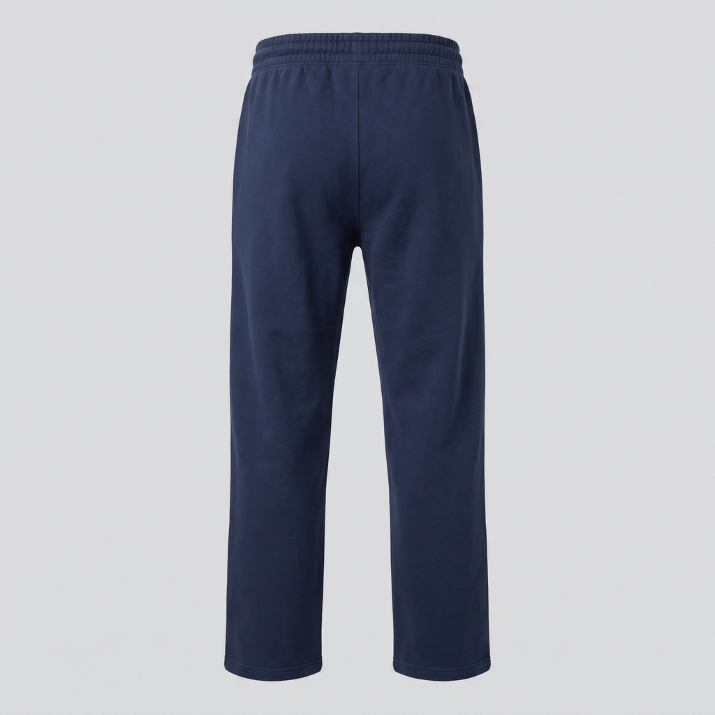 Jogging droit, bleu nuit, vue de dos — NORTH & CARTOON