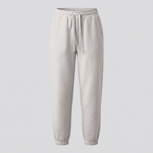 Jogging fuselé, gris perle, vue de face — NORTH & CARTOON