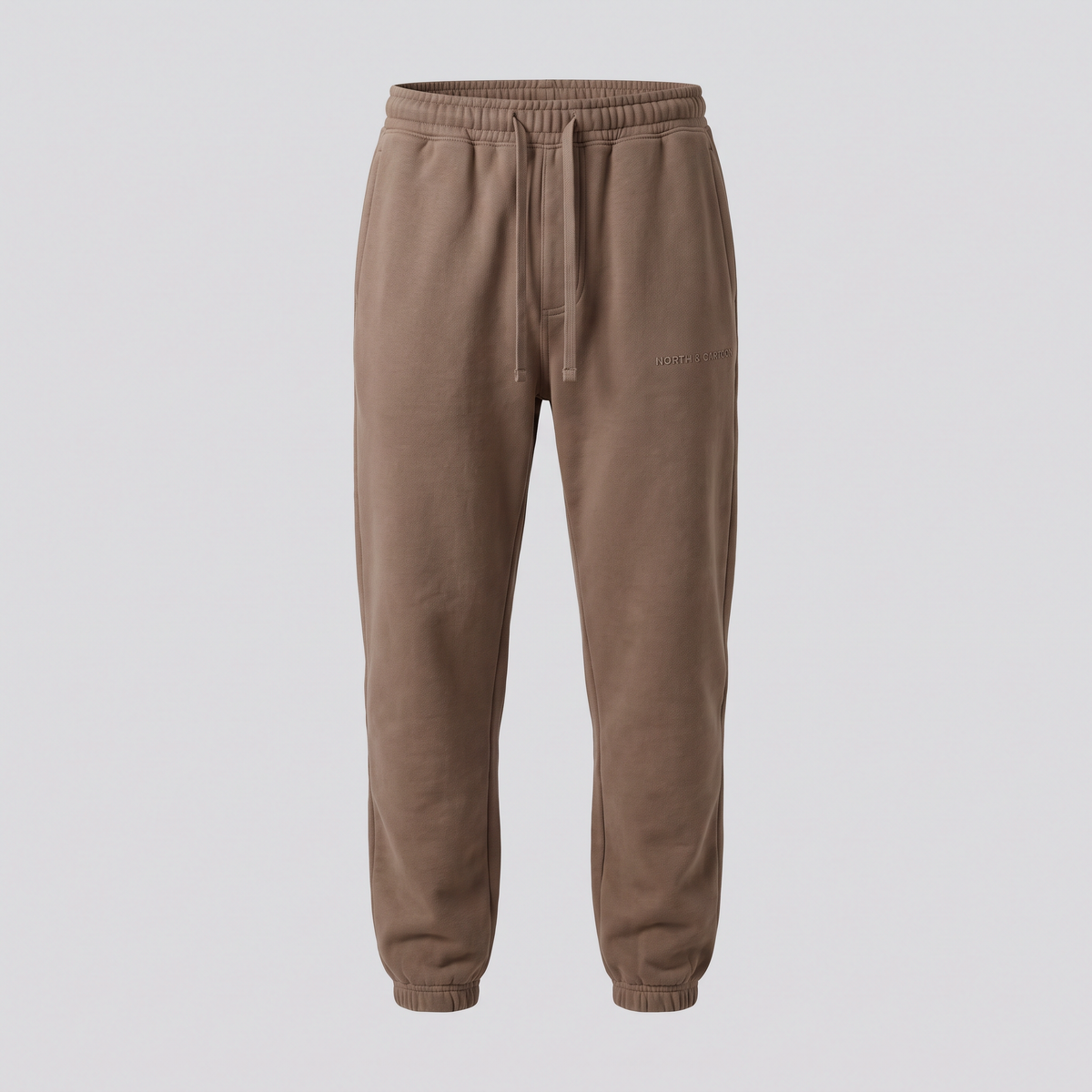 Pantalon de jogging, brun taupe, vue de face — NORTH & CARTOON
