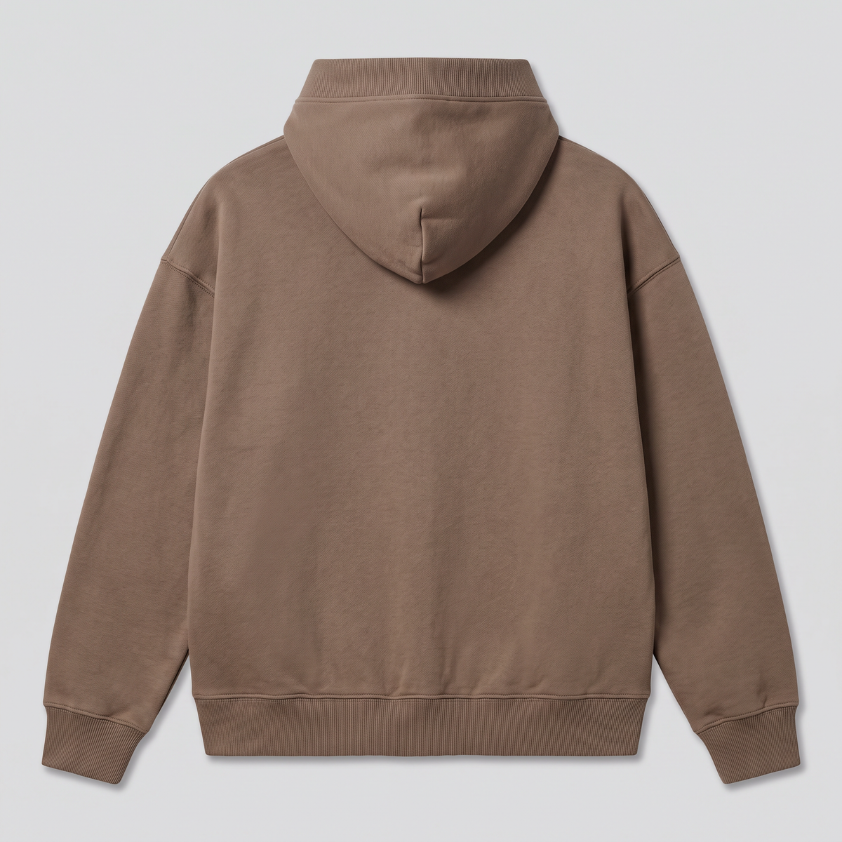 Sweat à capuche, brun taupe, vue de dos — NORTH & CARTOON