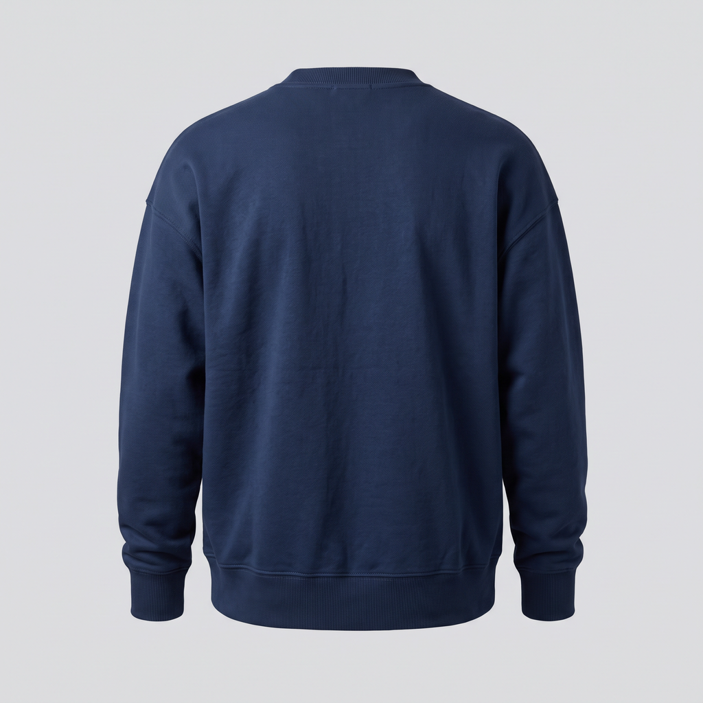 Sweat col rond, bleu nuit, vue de dos — NORTH & CARTOON